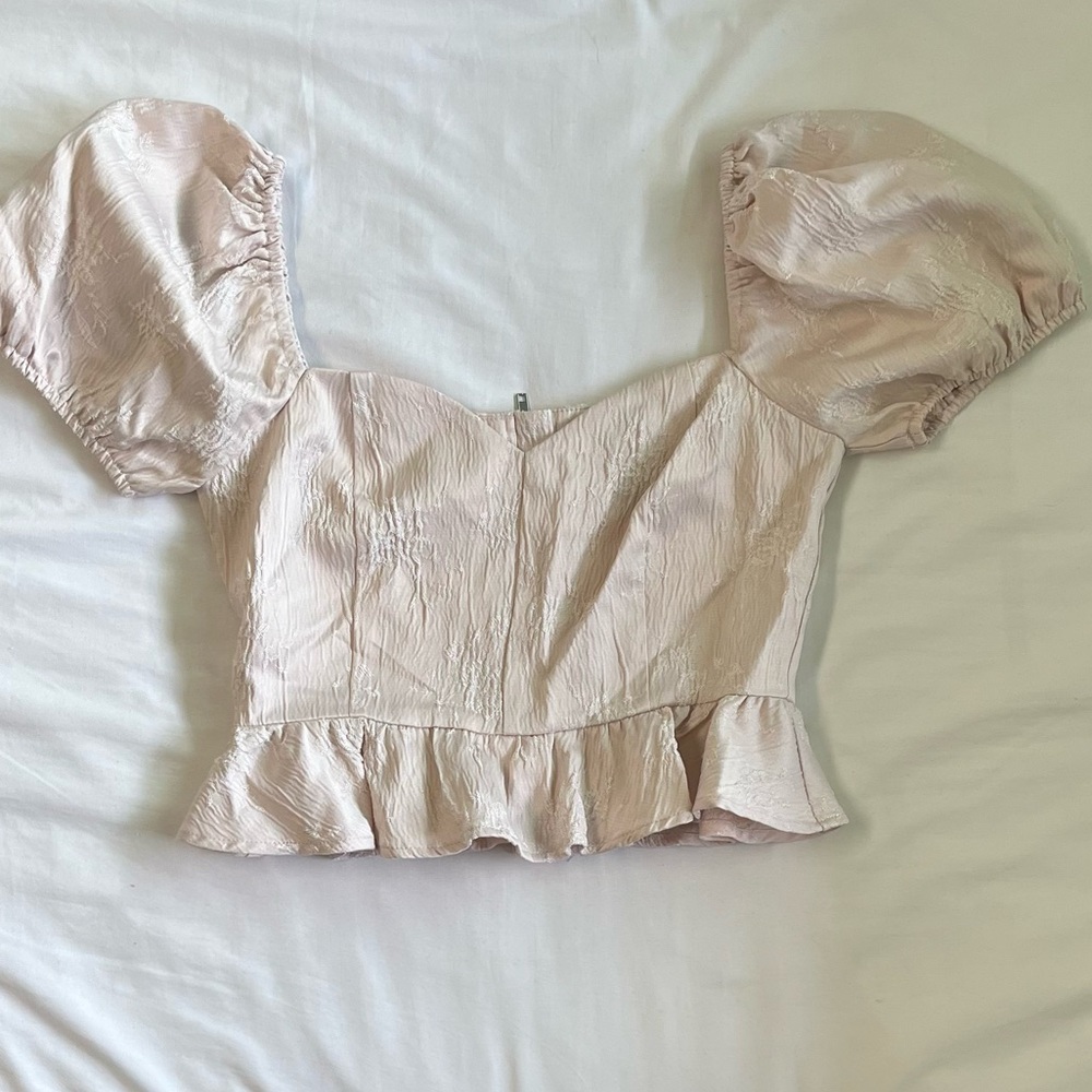 forever 21 puff sleeve baby doll top size xs